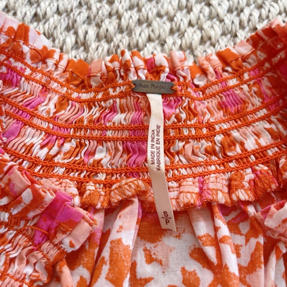 Free People Willow Printed Floral Smocked Blouse – Women’s Size Small - Picture 5 of 8